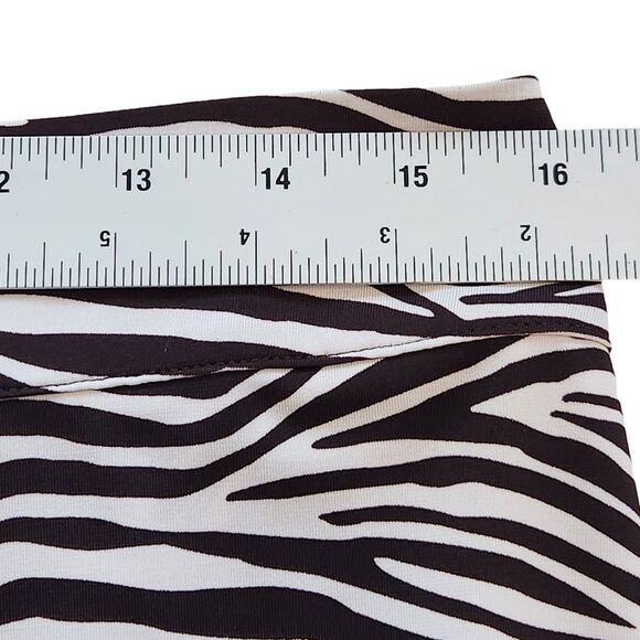 MICHAEL Michael Kors Skirt Women's Zebra Fit & Flare Chocolate Brown White Sz 10 - Picture 6 of 8